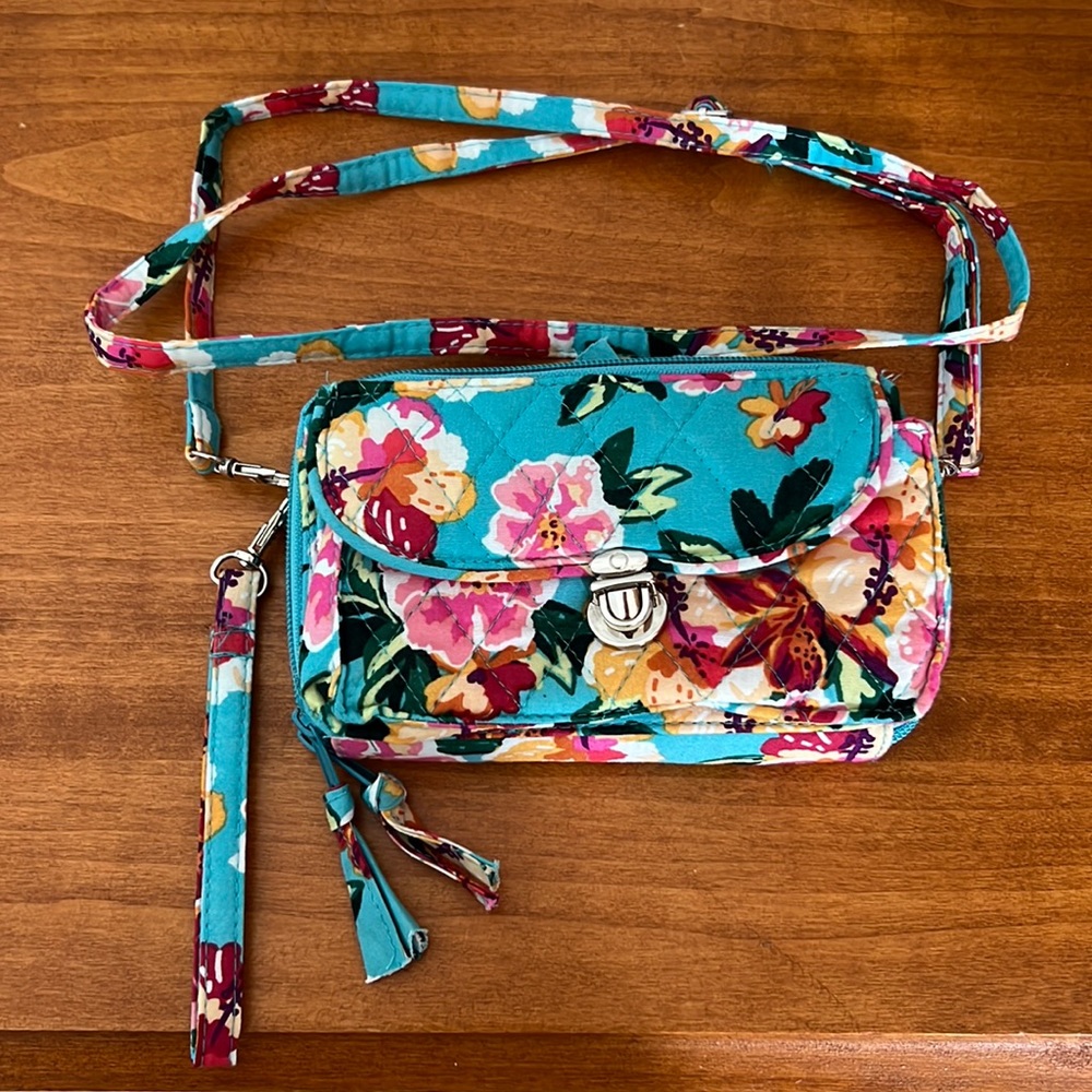 floral wristlet/crossbody bag